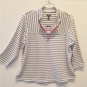 Izod‎ NEW Front Zip Pullover Sweatshirt Long Sleeve Striped Sweatshirt Size XXL